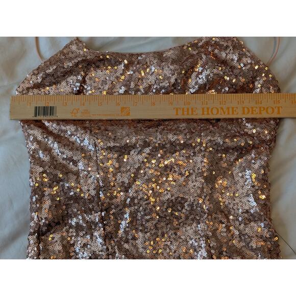 Lulus Bring It Rose Gold Sequin Bodycon Mini Dress NWT Medium Sold Out - Picture 6 of 10
